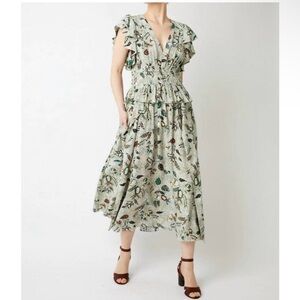 NEW ULLA JOHNSON brielle dress in botanical mist